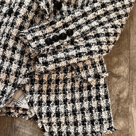 WHBM® Tweed Houndstooth Buttoned Studio Blazer Size S/XS - Picture 9 of 14
